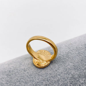Bague avec étoile, lune et œil en zircone cubique colorée - FGS/MS
