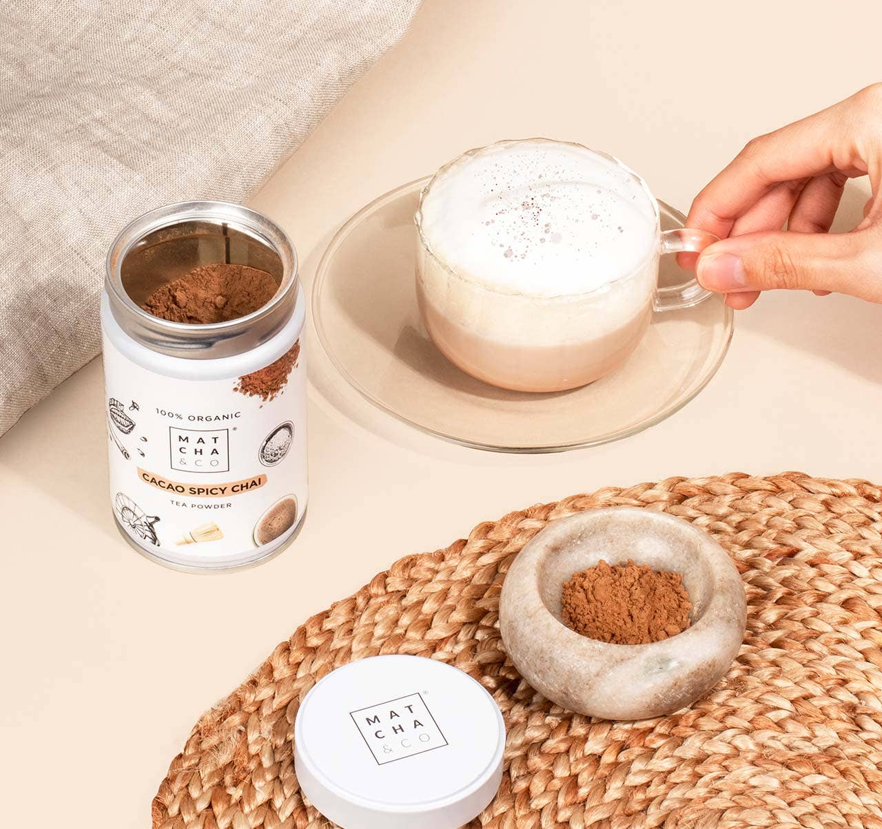 Thé Matcha Chai au Cacao — bien-être spiritualité Boutique Achaiah
