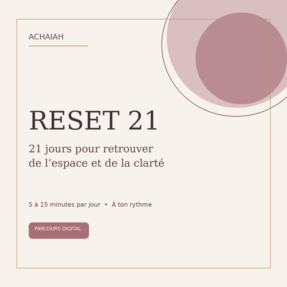 RESET 21 Achaiah, parcours digital de 21 jours