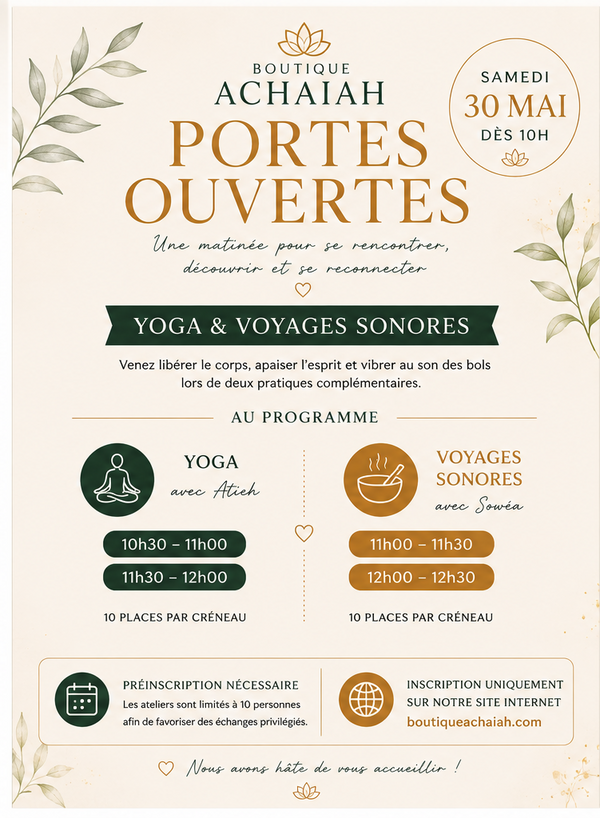 Portes ouvertes Achaiah- Yoga -  Voyage sonore